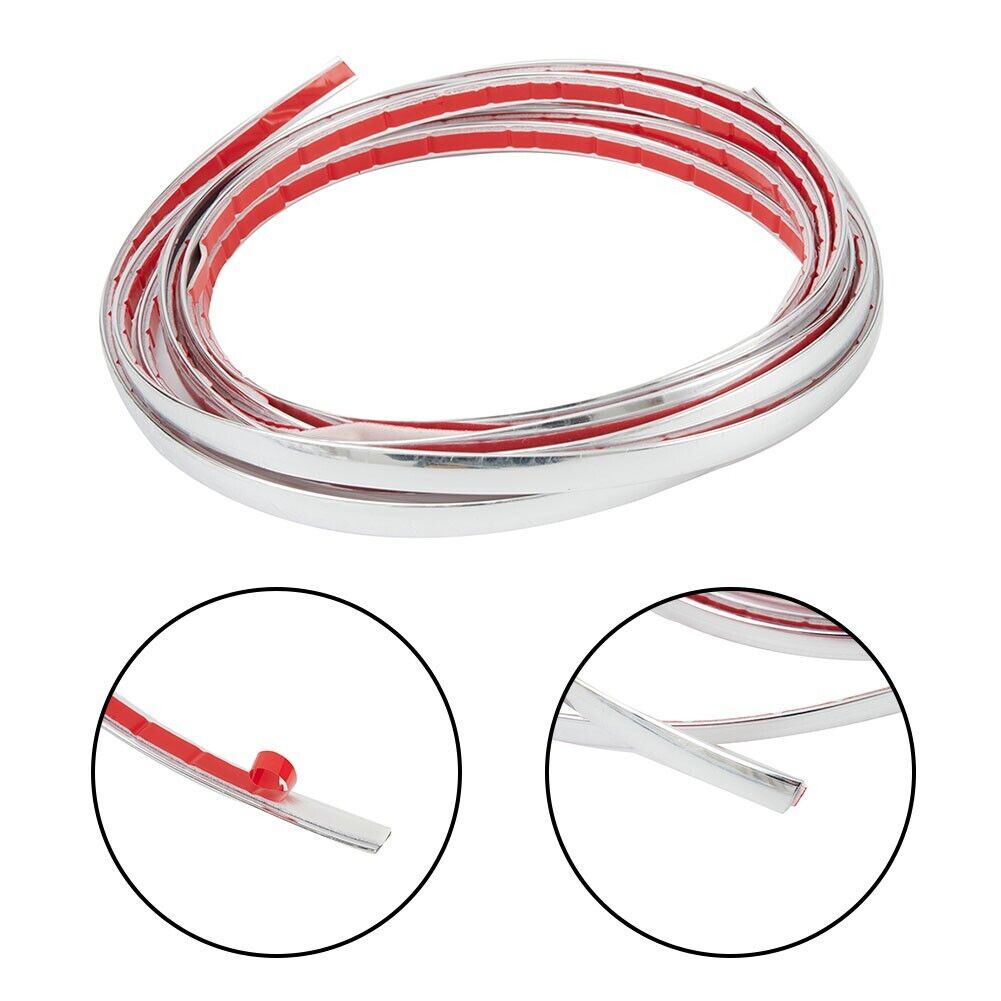 Baguette Chrome Autocollante 6mm X 15 Metres Parechoc